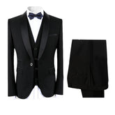 3-Piece Slim Fit Black Tuxedo Suit