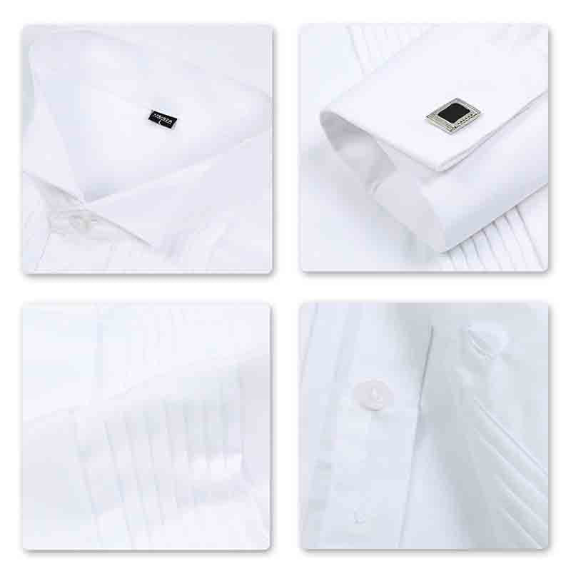 Slim Fit Dress Shirt White with 2 bow ties