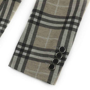 Plaid Stripe Jacket Slim Fit Casual Blazer Coat