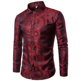 Slim Fit Embroidered Maroon Paisley Shirt