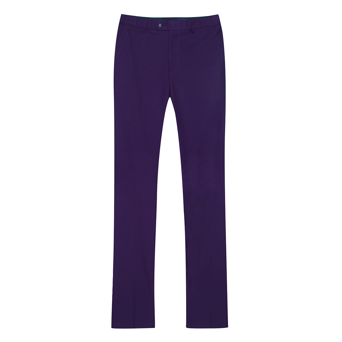 Purple Flat Front Straight-Fit Suit Dress Pant