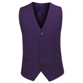 3-Piece Slim Fit Classic Casual Violet Purple Suit