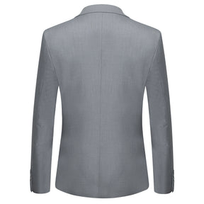 Mens 2-Piece Slim Fit Two Button Light Grey Suit